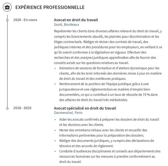 exemple de cv d'expérience professionnelle