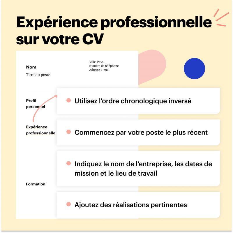 CV conseils pour une expérience professionnelle